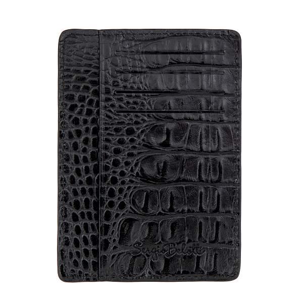 Обложка для автодокументов чёрный Sergio Belotti 7302 croco black Sergio Belotti, Артикул: 7302 croco black фото №1
