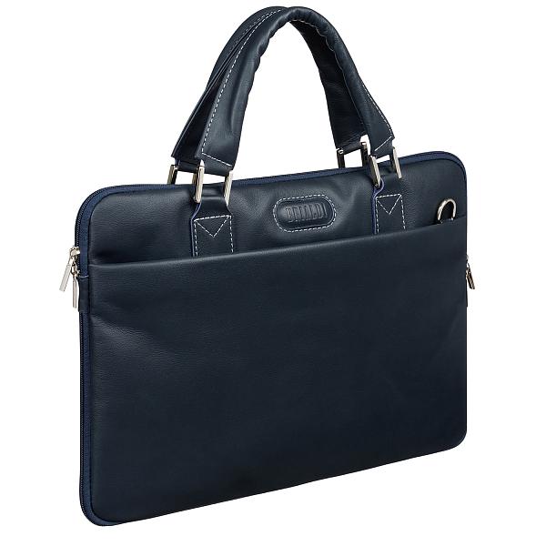 Деловая сумка SLIM-формата BRIALDI Ostin (Остин) navy BR03207UD Синий Brialdi, Артикул: BR03207UD фото №1