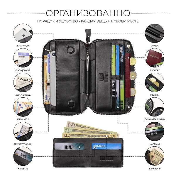 Мультиклатч 2-В-1 BRIALDI Drake (Дрейк) black BR23091LF Черный Brialdi, Артикул: BR23091LF фото №1