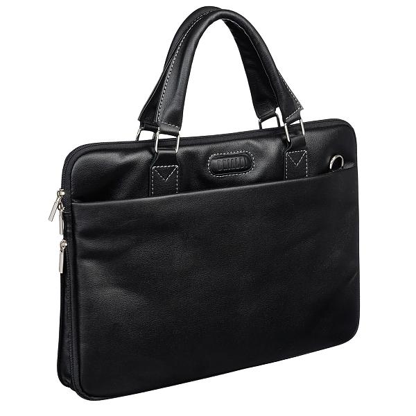 Деловая сумка SLIM-формата BRIALDI Ostin (Остин) black BR00176OE Черный Brialdi, Артикул: BR00176OE фото №1