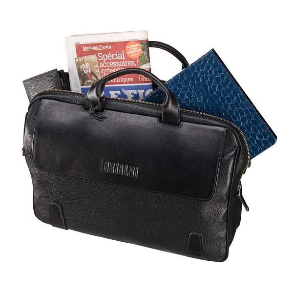 Деловая сумка для города BRIALDI Seattle (Сиэтл) black BR00194ZW Черный Brialdi, Артикул: BR00194ZW фото №1