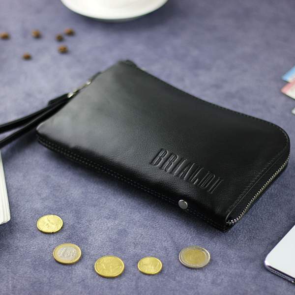 Мужской клатч BRIALDI Orlando (Орландо) black BR00196KE Черный Brialdi, Артикул: BR00196KE фото №1