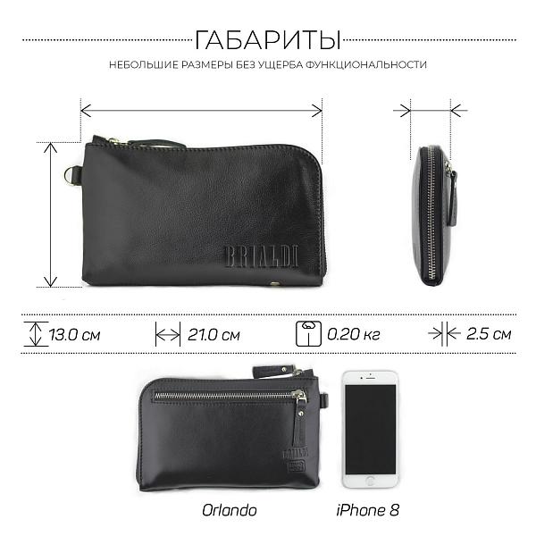 Мужской клатч BRIALDI Orlando (Орландо) black BR00196KE Черный Brialdi, Артикул: BR00196KE фото №1