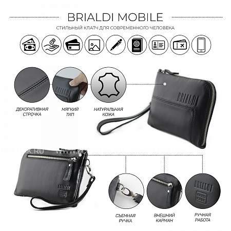 мужской клатч brialdi mobile (мобил) black br01516wl черный Brialdi