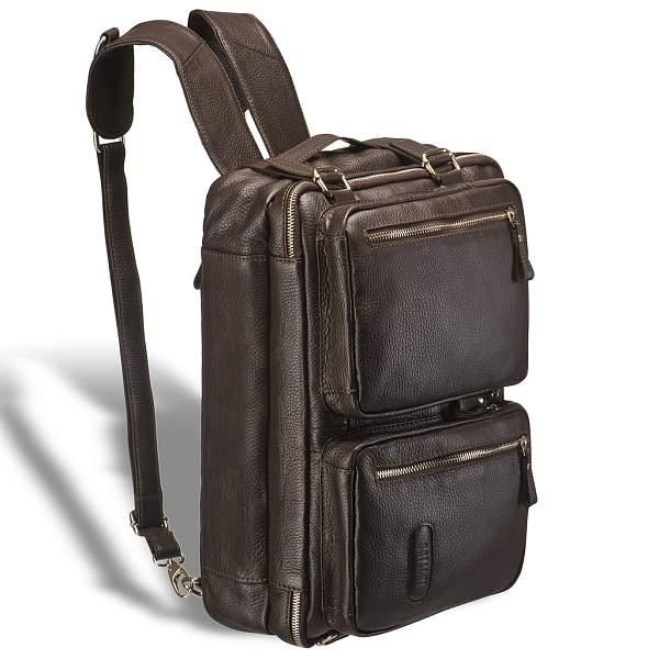 Мужская сумка-трансформер BRIALDI Norman (Норман) relief brown BR11723QO Коричневый Brialdi, Артикул: BR11723QO фото №1