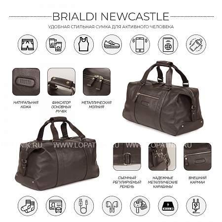 дорожно-спортивная сумка brialdi newcastle (ньюкасл) relief brown br11877no коричневый Brialdi