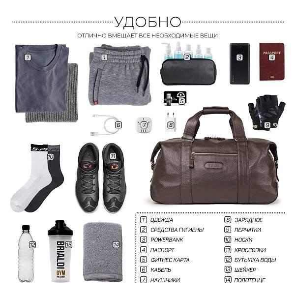 Дорожно-спортивная сумка BRIALDI Newcastle (Ньюкасл) relief brown BR11877NO Коричневый Brialdi, Артикул: BR11877NO фото №1