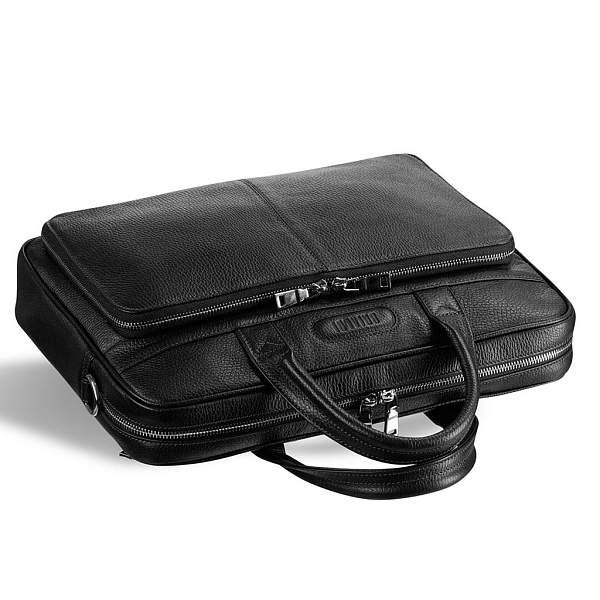 Удобная деловая сумка для документов BRIALDI Pasteur (Пастер) relief black BR12051JD Черный Brialdi, Артикул: BR12051JD фото №1