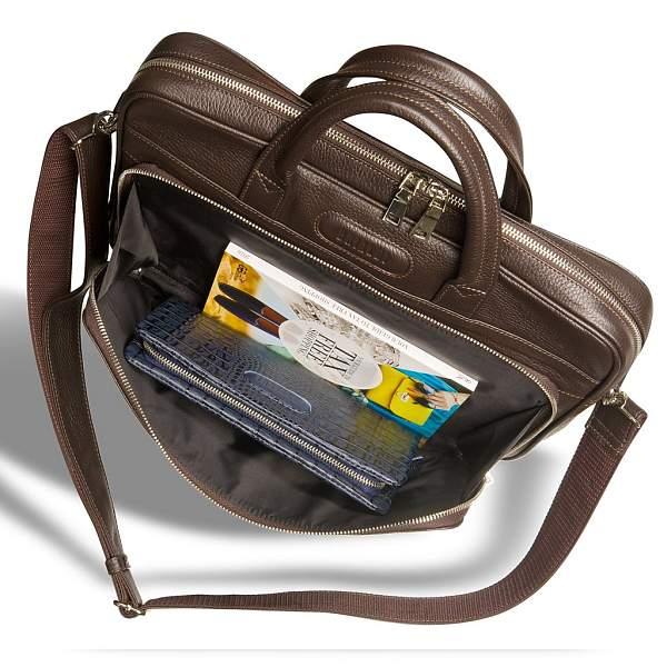 Удобная деловая сумка для документов BRIALDI Pasteur (Пастер) relief brown BR12052FI Коричневый Brialdi, Артикул: BR12052FI фото №1