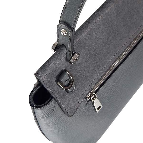 Классическая женская сумка среднего размера BRIALDI Leona (Леона) relief grey BR47438WT Серый Brialdi, Артикул: BR47438WT фото №1