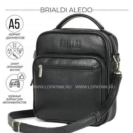 кожаная сумка через плечо brialdi aledo (аледо) relief black br12934yl черный Brialdi