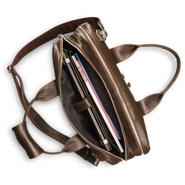 Удобная деловая сумка для документов BRIALDI Glendale (Глендейл) relief brown BR12973QN Коричневый Brialdi, Артикул: BR12973QN фото №1