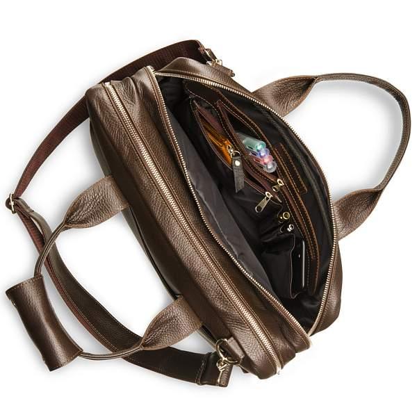 Удобная деловая сумка для документов BRIALDI Glendale (Глендейл) relief brown BR12973QN Коричневый Brialdi, Артикул: BR12973QN фото №1