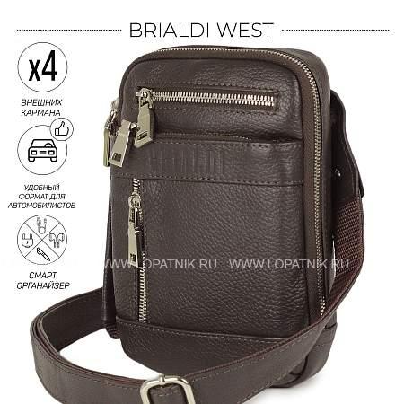 кожаная сумка через плечо mini-формата brialdi west (вест) relief brown br13004dx коричневый Brialdi