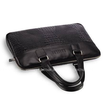 женская деловая сумка slim-формата brialdi belvi (бельви) croco black br17810uu черный Brialdi