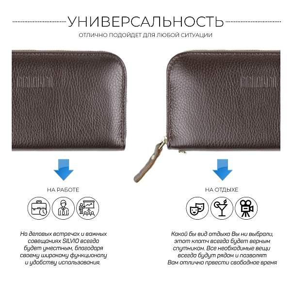 Мужской клатч BRIALDI Silvio (Сильвио) relief brown BR19842AL Коричневый Brialdi, Артикул: BR19842AL фото №1