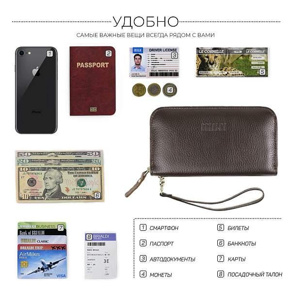 Мужской клатч BRIALDI Silvio (Сильвио) relief brown BR19842AL Коричневый Brialdi, Артикул: BR19842AL фото №1