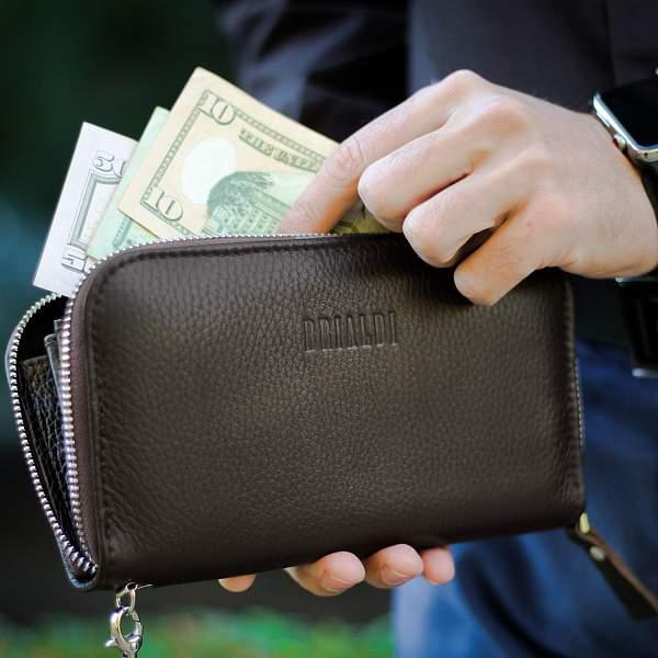 Мужской клатч BRIALDI Silvio (Сильвио) relief brown BR19842AL Коричневый Brialdi, Артикул: BR19842AL фото №1