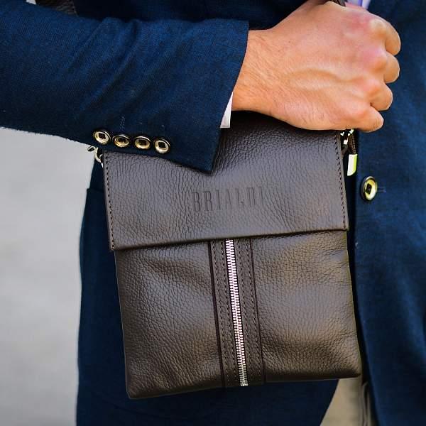 Вертикальная сумка через плечо BRIALDI Grand Campi (Кампи) relief brown BR19864RW Коричневый Brialdi, Артикул: BR19864RW фото №1