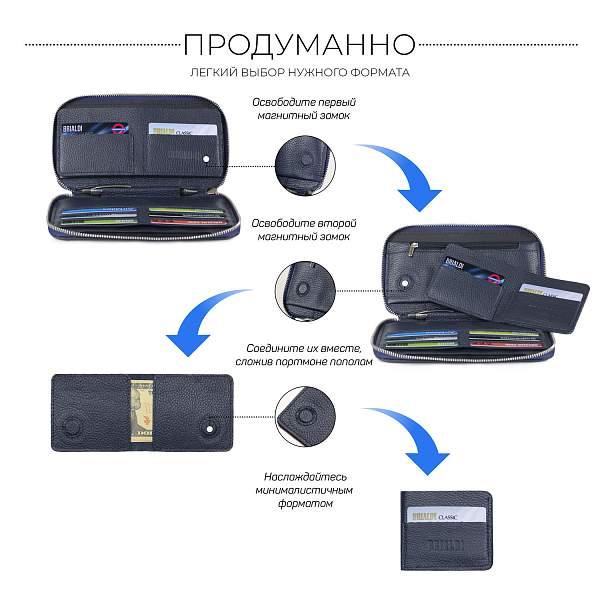 Мультиклатч 2-В-1 BRIALDI Drake (Дрейк) relief navy BR23098QF Синий Brialdi, Артикул: BR23098QF фото №1