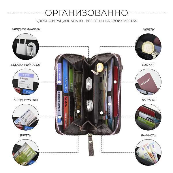 Мужской клатч BRIALDI Mersey (Мерси) relief brown BR28614LV Коричневый Brialdi, Артикул: BR28614LV фото №1