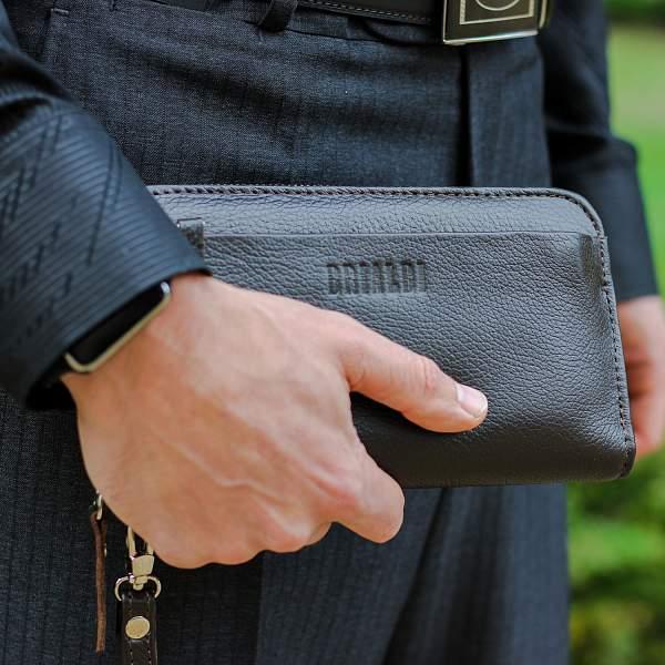 Мужской клатч BRIALDI Mersey (Мерси) relief brown BR28614LV Коричневый Brialdi, Артикул: BR28614LV фото №1