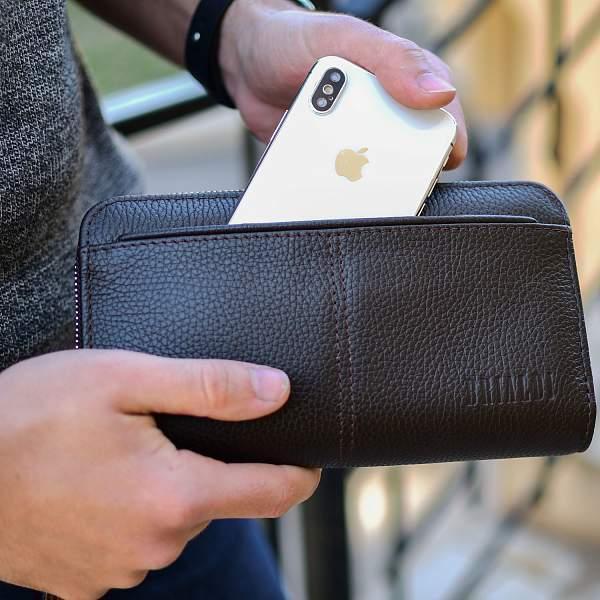 Мужской клатч с двумя отделениями BRIALDI Capitan (Капитан) relief brown BR32916QO Коричневый Brialdi, Артикул: BR32916QO фото №1