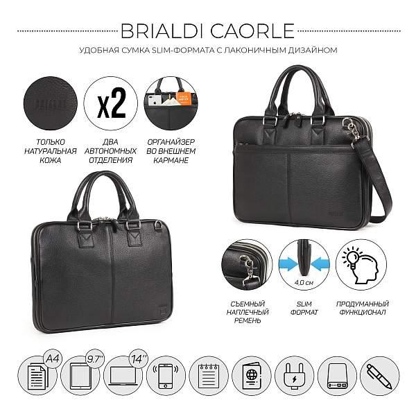 Деловая сумка BRIALDI Caorle? (Каорле) relief black BR34088IE Черный Brialdi, Артикул: BR34088IE фото №1