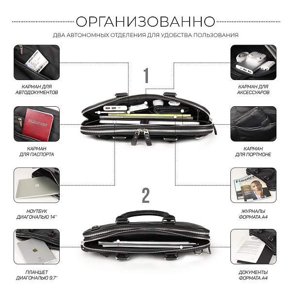 Деловая сумка BRIALDI Caorle? (Каорле) relief black BR34088IE Черный Brialdi, Артикул: BR34088IE фото №1