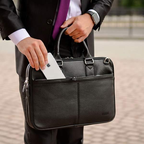 Деловая сумка BRIALDI Caorle? (Каорле) relief black BR34088IE Черный Brialdi, Артикул: BR34088IE фото №1