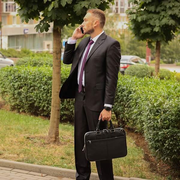 Деловая сумка BRIALDI Caorle? (Каорле) relief black BR34088IE Черный Brialdi, Артикул: BR34088IE фото №1