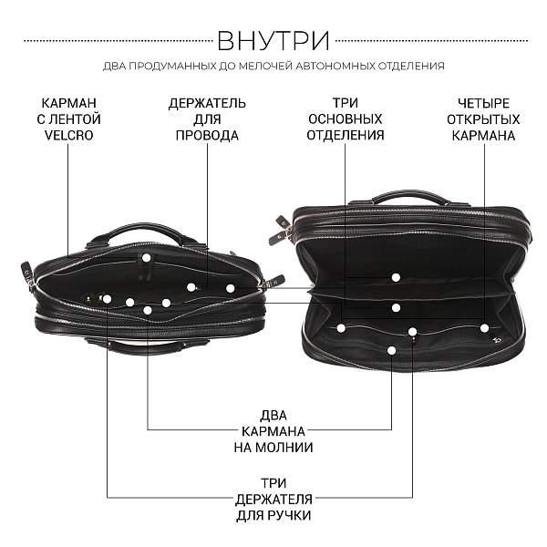 Деловая сумка BRIALDI Oxford? (Оксфорд) relief black BR34096OT Черный Brialdi, Артикул: BR34096OT фото №1