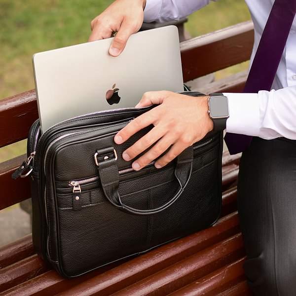 Деловая сумка BRIALDI Oxford? (Оксфорд) relief black BR34096OT Черный Brialdi, Артикул: BR34096OT фото №1