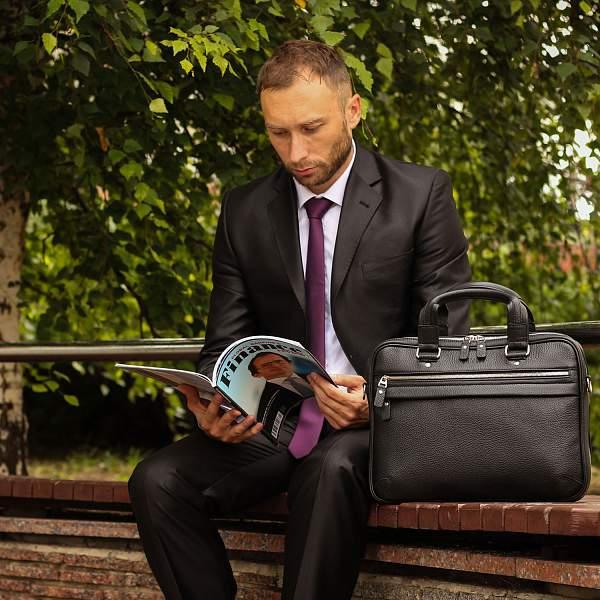 Деловая сумка BRIALDI Oxford? (Оксфорд) relief black BR34096OT Черный Brialdi, Артикул: BR34096OT фото №1