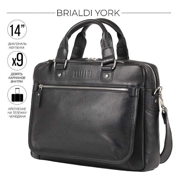 Деловая сумка BRIALDI York (Йорк) relief black BR34102CO Черный Brialdi, Артикул: BR34102CO фото №1