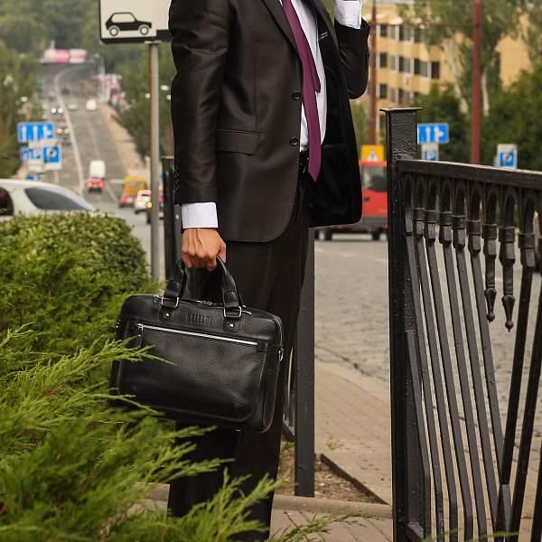 Деловая сумка BRIALDI York (Йорк) relief black BR34102CO Черный Brialdi, Артикул: BR34102CO фото №1