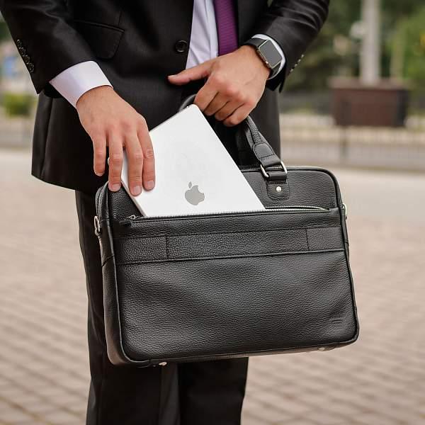 Деловая сумка BRIALDI York (Йорк) relief black BR34102CO Черный Brialdi, Артикул: BR34102CO фото №1