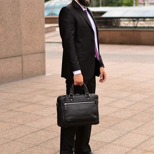 Деловая сумка BRIALDI York (Йорк) relief black BR34102CO Черный Brialdi, Артикул: BR34102CO фото №1