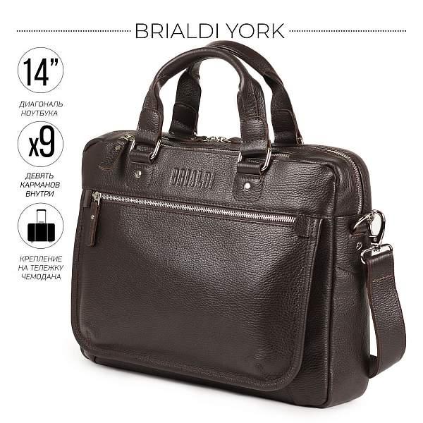Деловая сумка BRIALDI York (Йорк) relief brown BR34104ZT Коричневый Brialdi, Артикул: BR34104ZT фото №1