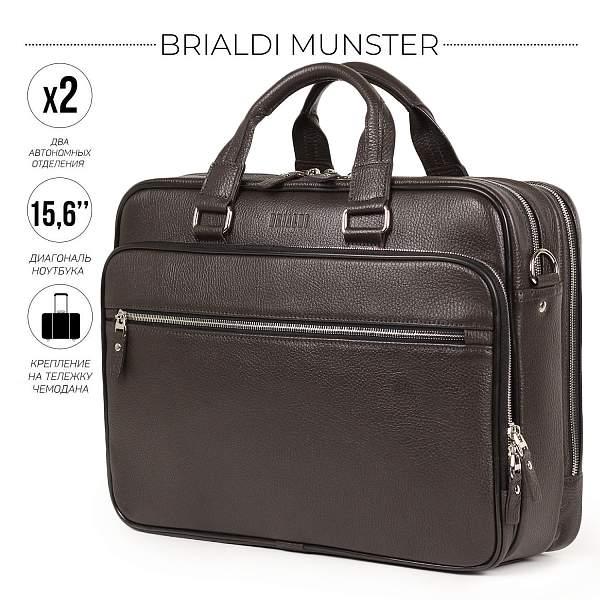 Вместительная деловая сумка BRIALDI Munster (Мюнстер) relief brown BR34134VI Черный Brialdi, Артикул: BR34134VI фото №1