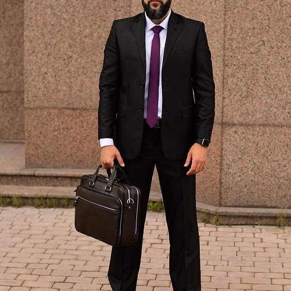 Вместительная деловая сумка BRIALDI Munster (Мюнстер) relief brown BR34134VI Черный Brialdi, Артикул: BR34134VI фото №1