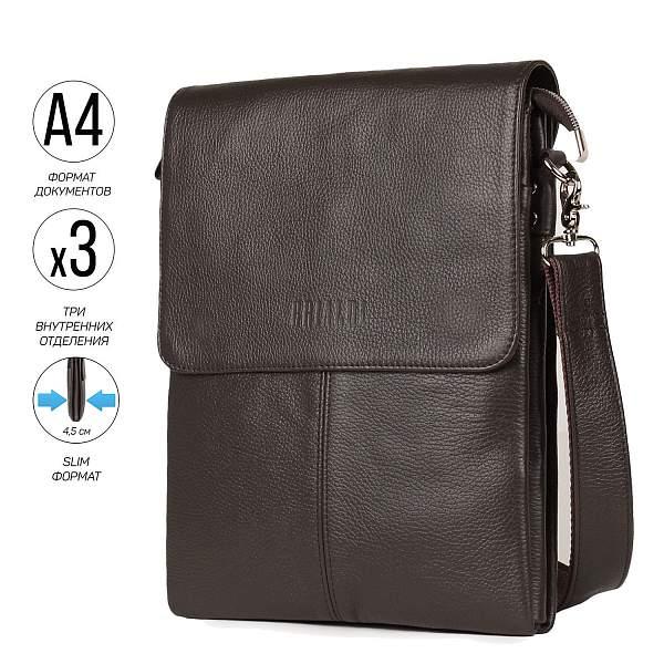 Вертикальная сумка через плечо BRIALDI Delphi (Делфи) relief brown BR34398KG Коричневый Brialdi, Артикул: BR34398KG фото №1