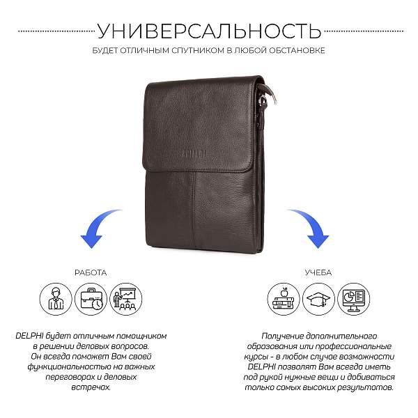 Вертикальная сумка через плечо BRIALDI Delphi (Делфи) relief brown BR34398KG Коричневый Brialdi, Артикул: BR34398KG фото №1