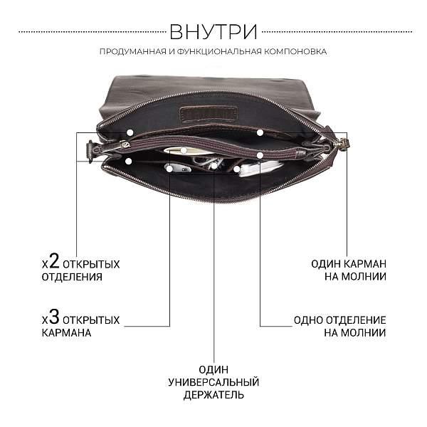 Вертикальная сумка через плечо BRIALDI Delphi (Делфи) relief brown BR34398KG Коричневый Brialdi, Артикул: BR34398KG фото №1