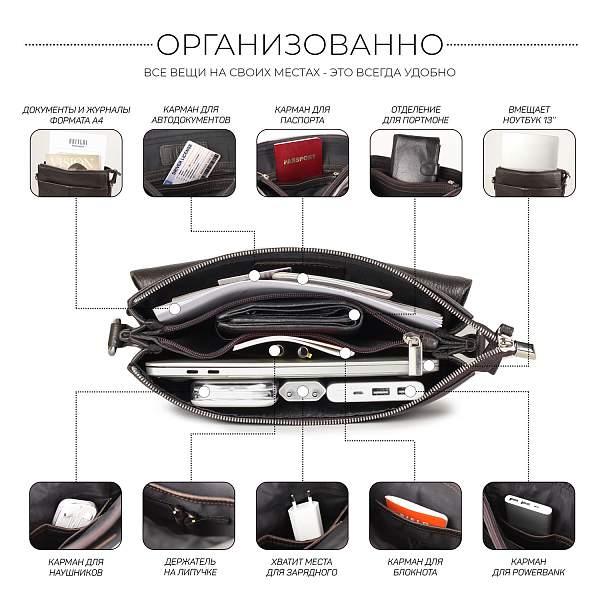 Вертикальная сумка через плечо BRIALDI Delphi (Делфи) relief brown BR34398KG Коричневый Brialdi, Артикул: BR34398KG фото №1