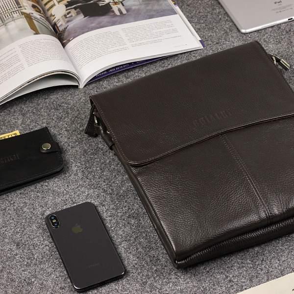 Вертикальная сумка через плечо BRIALDI Delphi (Делфи) relief brown BR34398KG Коричневый Brialdi, Артикул: BR34398KG фото №1