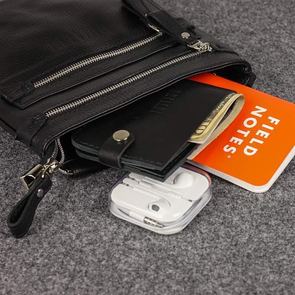 Кожаная сумка через плечо BRIALDI Headford (Хедфорд) relief black BR34404NS Черный Brialdi, Артикул: BR34404NS фото №1