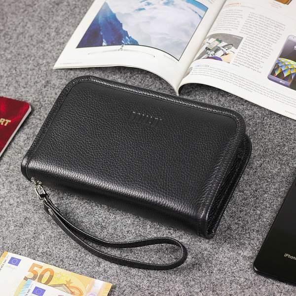 Вместительный мужской клатч BRIALDI Tucson (Тусон) relief black BR44382UL Черный Brialdi, Артикул: BR44382UL фото №1