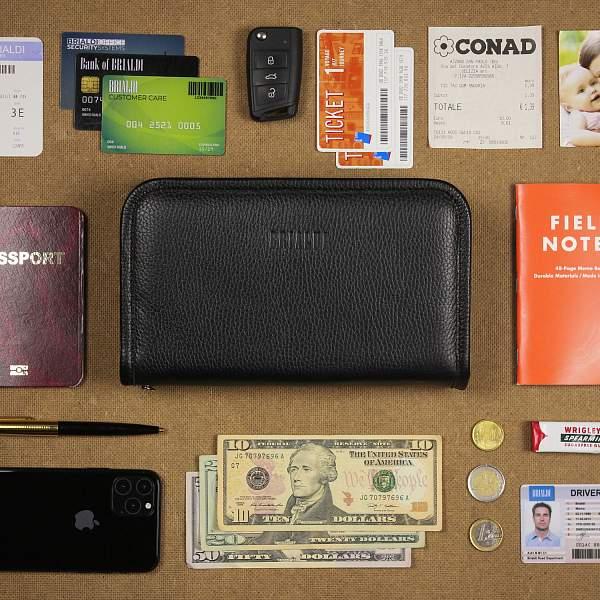 Вместительный мужской клатч BRIALDI Tucson (Тусон) relief black BR44382UL Черный Brialdi, Артикул: BR44382UL фото №1