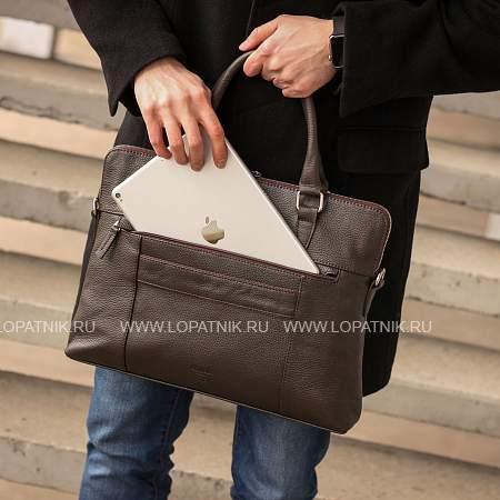 мужская деловая сумка slim-формата для документов brialdi hamilton (гамильтон) relief brown br44551ni коричневый Brialdi
